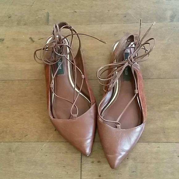 3for20 🎀 White House Black Market Lace Up Flats - Picture 5 of 8